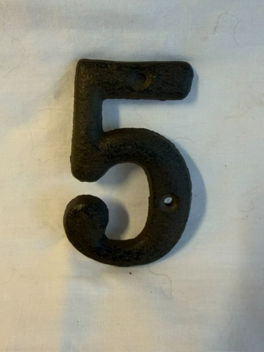 Number "5" (Five) House Address Number Solid Cast Iron 3 5/8" tall 13021-5